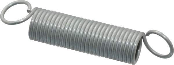 Made in USA - 15/32" OD, 10.43 Lb Max Load, 3-5/8" Max Ext Len, 0.054" Wire Diam Extension Spring - 6.43 Lb/In Rating - Industrial Tool & Supply