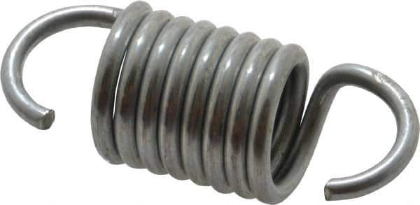 Made in USA - 3/4" OD, 40.25 Lb Max Load, 2-5/8" Max Ext Len, 0.105" Wire Diam Extension Spring - 81.39 Lb/In Rating - Industrial Tool & Supply