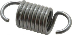 Made in USA - 3/4" OD, 40.25 Lb Max Load, 2-5/8" Max Ext Len, 0.105" Wire Diam Extension Spring - 81.39 Lb/In Rating - Industrial Tool & Supply
