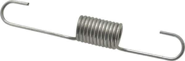Made in USA - 9/16" OD, 19.66 Lb Max Load, 5-3/8" Max Ext Len, 0.072" Wire Diam Extension Spring - 6.8 Lb/In Rating - Industrial Tool & Supply