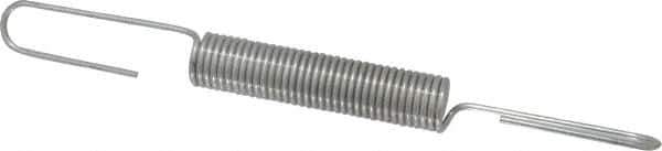 Made in USA - 9/16" OD, 19.65 Lb Max Load, 8-1/16" Max Ext Len, 0.072" Wire Diam Extension Spring - 9.49 Lb/In Rating - Industrial Tool & Supply