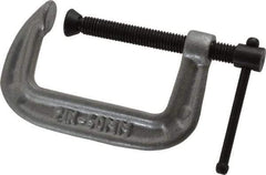 Gibraltar - Light-Duty 2" Max Opening, 1-1/8" Throat Depth, Cast Iron Standard C-Clamp - 400 Lb Capacity, 0" Min Opening, Standard Throat Depth, Malleable Cast Iron Screw - Industrial Tool & Supply