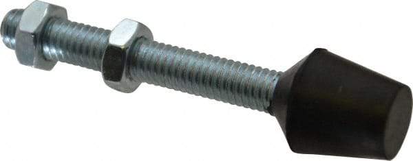 De-Sta-Co - 3/8-16 Carbon Steel Cap Tip Clamp Spindle Assembly - 63.5mm Thread Length, 88.9mm OAL, Flat Tip Cap, 0.88" Tip Surface Diam, Use with Toggle Clamps - Industrial Tool & Supply