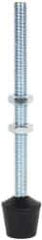 De-Sta-Co - 3/8-16 Carbon Steel Cap Tip Clamp Spindle Assembly - 121.16mm Thread Length, 146.05mm OAL, Flat Tip Cap, 1.02" Tip Surface Diam, Use with Toggle Clamps - Industrial Tool & Supply