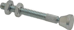 De-Sta-Co - 1/4-20 Carbon Steel Swivel Foot Tip Clamp Spindle Assembly - 39.62mm Thread Length, 60.45mm OAL, Flat Tip Cap, 1/2" Tip Surface Diam, Use with Toggle Clamps - Industrial Tool & Supply