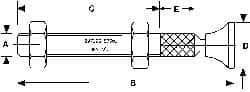 De-Sta-Co - 1/2-13 Carbon Steel Hex Head Tip Clamp Spindle Assembly - 63.5mm Thread Length, 72.14mm OAL, Flat Tip Cap, 3/4" Tip Surface Diam, Use with Toggle Clamps - Industrial Tool & Supply