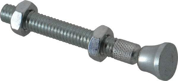 De-Sta-Co - 5/16-18 Carbon Steel Swivel Foot Tip Clamp Spindle Assembly - 49.28mm Thread Length, 69.85mm OAL, Flat Tip Cap, 0.56" Tip Surface Diam, Use with Toggle Clamps - Industrial Tool & Supply