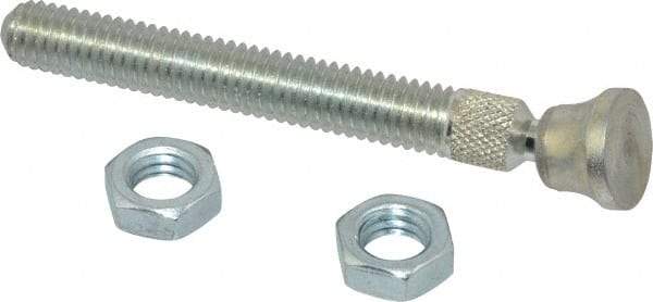 De-Sta-Co - 3/8-16 Carbon Steel Swivel Foot Tip Clamp Spindle Assembly - 61.21mm Thread Length, 85.85mm OAL, Flat Tip Cap, 0.63" Tip Surface Diam, Use with Toggle Clamps - Industrial Tool & Supply