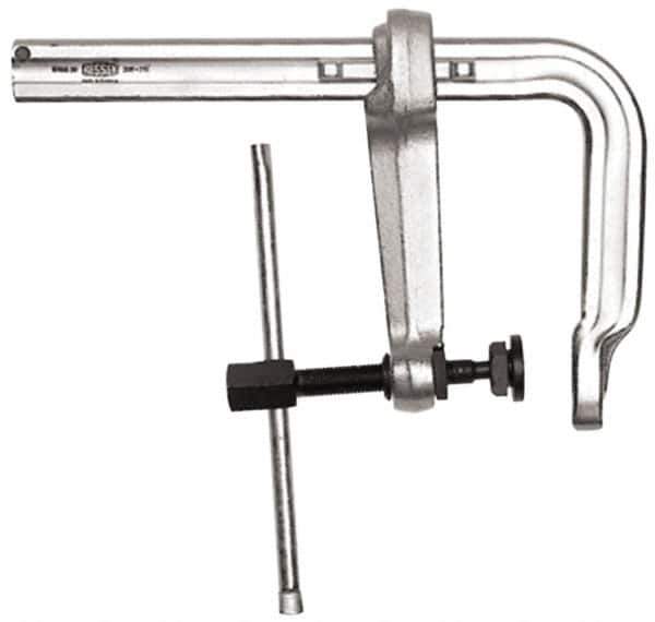 Bessey - 8" Deep Throat, 12" Max Capacity, Standard Sliding Arm Clamp - 7,770 Lb Clamping Pressure, 0.925" Spindle Diam - Industrial Tool & Supply