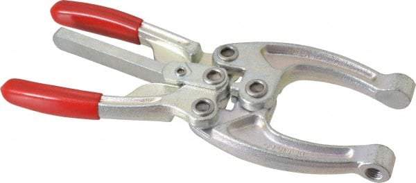 De-Sta-Co - 5337.87 N Load Capacity, 2.56" Throat Depth, 9.19" OAL, Carbon Steel, C Style Plier Clamp - M10x1.25 Spindle, 4.06" Open Throat Height, Red Handle, Spindle End - Industrial Tool & Supply