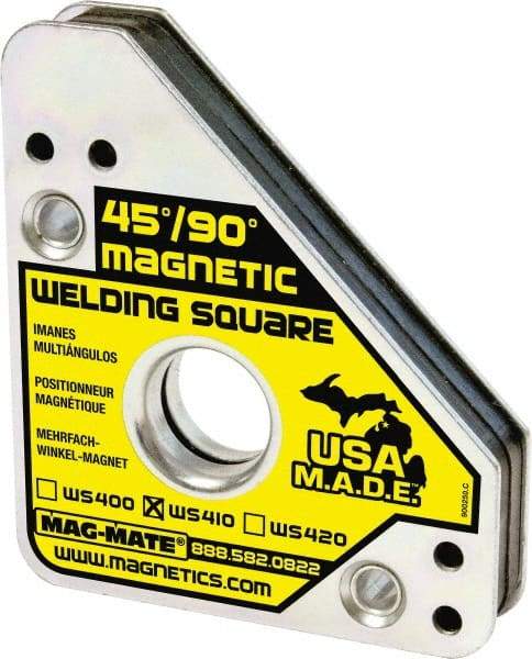 Mag-Mate - 3-3/4" Wide x 3/4" Deep x 4-3/8" High, Rare Earth Magnetic Welding & Fabrication Square - 75 Lb Average Pull Force - Industrial Tool & Supply