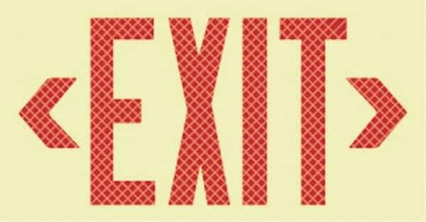 NMC - Exit, Plastic Exit Sign - 13" Wide x 7-1/2" High, Reflective - Industrial Tool & Supply