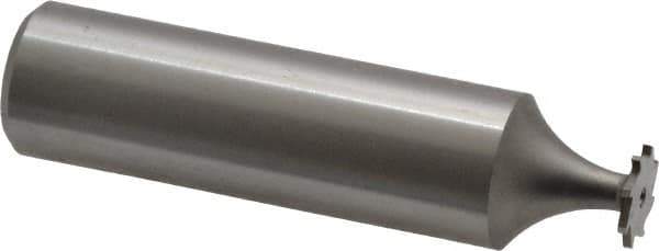 Made in USA - 5/16" Diam x 1/32" Face Width, High Speed Steel, 8 Teeth, Shank Connection Woodruff Keyseat Cutter - Uncoated, 2-1/16" OAL x 1/2" Shank, Straight Teeth - Industrial Tool & Supply