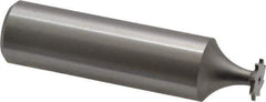 Made in USA - 5/16" Diam x 1/32" Face Width, High Speed Steel, 8 Teeth, Shank Connection Woodruff Keyseat Cutter - Uncoated, 2-1/16" OAL x 1/2" Shank, Straight Teeth - Industrial Tool & Supply