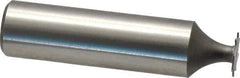 Made in USA - 3/8" Diam x 1/64" Face Width, High Speed Steel, 8 Teeth, Shank Connection Woodruff Keyseat Cutter - Uncoated, 2-1/16" OAL x 1/2" Shank, Straight Teeth - Industrial Tool & Supply