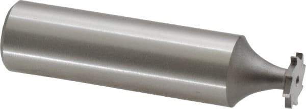 Made in USA - 3/8" Diam x 3/64" Face Width, High Speed Steel, 8 Teeth, Shank Connection Woodruff Keyseat Cutter - Uncoated, 2-1/16" OAL x 1/2" Shank, Straight Teeth - Industrial Tool & Supply