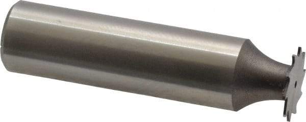 Made in USA - 1/2" Diam x 0.02" Face Width, High Speed Steel, 12 Teeth, Shank Connection Woodruff Keyseat Cutter - Uncoated, 2-1/16" OAL x 1/2" Shank, Straight Teeth - Industrial Tool & Supply