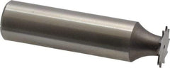 Made in USA - 1/2" Diam x 0.02" Face Width, High Speed Steel, 12 Teeth, Shank Connection Woodruff Keyseat Cutter - Uncoated, 2-1/16" OAL x 1/2" Shank, Straight Teeth - Industrial Tool & Supply
