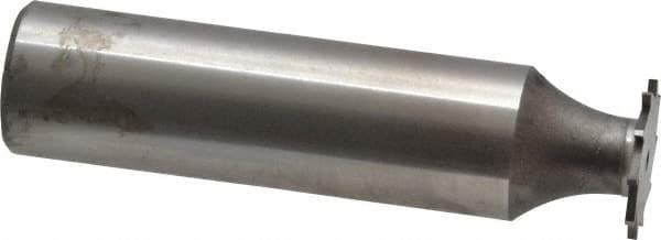 Made in USA - 1/2" Diam x 1/32" Face Width, High Speed Steel, 12 Teeth, Shank Connection Woodruff Keyseat Cutter - Uncoated, 2-1/16" OAL x 1/2" Shank, Straight Teeth - Industrial Tool & Supply