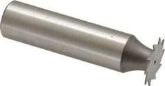 Made in USA - 5/8" Diam x 0.02" Face Width, High Speed Steel, 12 Teeth, Shank Connection Woodruff Keyseat Cutter - Uncoated, 2-3/32" OAL x 1/2" Shank, Straight Teeth - Industrial Tool & Supply