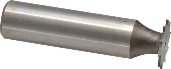 Made in USA - 5/8" Diam x 1/32" Face Width, High Speed Steel, 12 Teeth, Shank Connection Woodruff Keyseat Cutter - Uncoated, 2-3/32" OAL x 1/2" Shank, Straight Teeth - Industrial Tool & Supply