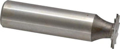 Made in USA - 5/8" Diam x 1/32" Face Width, High Speed Steel, 12 Teeth, Shank Connection Woodruff Keyseat Cutter - Uncoated, 2-3/32" OAL x 1/2" Shank, Straight Teeth - Industrial Tool & Supply