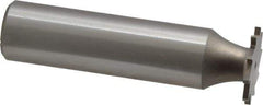 Made in USA - 5/8" Diam x 3/64" Face Width, High Speed Steel, 12 Teeth, Shank Connection Woodruff Keyseat Cutter - Uncoated, 2-3/32" OAL x 1/2" Shank, Straight Teeth - Industrial Tool & Supply