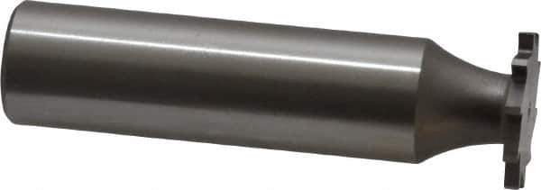 Made in USA - 5/8" Diam x 1/16" Face Width, High Speed Steel, 12 Teeth, Shank Connection Woodruff Keyseat Cutter - Uncoated, 2-3/32" OAL x 1/2" Shank, Straight Teeth - Industrial Tool & Supply