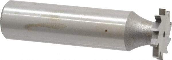 Made in USA - 5/8" Diam x 5/64" Face Width, High Speed Steel, 12 Teeth, Shank Connection Woodruff Keyseat Cutter - Uncoated, 2-3/32" OAL x 1/2" Shank, Straight Teeth - Industrial Tool & Supply