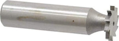 Made in USA - 5/8" Diam x 5/64" Face Width, High Speed Steel, 12 Teeth, Shank Connection Woodruff Keyseat Cutter - Uncoated, 2-3/32" OAL x 1/2" Shank, Straight Teeth - Industrial Tool & Supply
