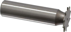 Made in USA - 3/4" Diam x 1/32" Face Width, High Speed Steel, 14 Teeth, Shank Connection Woodruff Keyseat Cutter - Uncoated, 2-1/8" OAL x 1/2" Shank, Straight Teeth - Industrial Tool & Supply