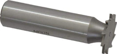 Made in USA - 3/4" Diam x 3/64" Face Width, High Speed Steel, 14 Teeth, Shank Connection Woodruff Keyseat Cutter - Uncoated, 2-1/8" OAL x 1/2" Shank, Straight Teeth - Industrial Tool & Supply