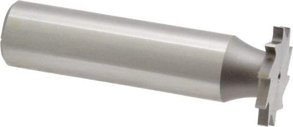 Made in USA - 3/4" Diam x 5/64" Face Width, High Speed Steel, 10 Teeth, Shank Connection Woodruff Keyseat Cutter - Uncoated, 2-1/8" OAL x 1/2" Shank, Straight Teeth - Industrial Tool & Supply