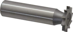 Made in USA - 3/4" Diam x 3/32" Face Width, High Speed Steel, 14 Teeth, Shank Connection Woodruff Keyseat Cutter - Uncoated, 2-1/8" OAL x 1/2" Shank, Straight Teeth - Industrial Tool & Supply