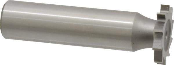 Made in USA - 3/4" Diam x 7/64" Face Width, High Speed Steel, 14 Teeth, Shank Connection Woodruff Keyseat Cutter - Uncoated, 2-1/8" OAL x 1/2" Shank, Straight Teeth - Industrial Tool & Supply