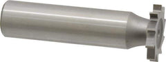 Made in USA - 3/4" Diam x 7/64" Face Width, High Speed Steel, 14 Teeth, Shank Connection Woodruff Keyseat Cutter - Uncoated, 2-1/8" OAL x 1/2" Shank, Straight Teeth - Industrial Tool & Supply