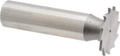 Made in USA - 7/8" Diam x 3/64" Face Width, High Speed Steel, 14 Teeth, Shank Connection Woodruff Keyseat Cutter - Uncoated, 2-5/32" OAL x 1/2" Shank, Straight Teeth - Industrial Tool & Supply