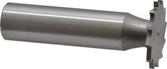 Made in USA - 7/8" Diam x 1/16" Face Width, High Speed Steel, 14 Teeth, Shank Connection Woodruff Keyseat Cutter - Uncoated, 2-5/32" OAL x 1/2" Shank, Straight Teeth - Industrial Tool & Supply