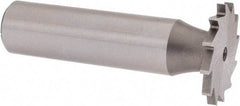 Made in USA - 7/8" Diam x 5/64" Face Width, High Speed Steel, 14 Teeth, Shank Connection Woodruff Keyseat Cutter - Uncoated, 2-5/32" OAL x 1/2" Shank, Straight Teeth - Industrial Tool & Supply