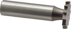 Made in USA - 7/8" Diam x 7/64" Face Width, High Speed Steel, 14 Teeth, Shank Connection Woodruff Keyseat Cutter - Uncoated, 2-5/32" OAL x 1/2" Shank, Straight Teeth - Industrial Tool & Supply