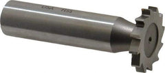 Made in USA - 7/8" Diam x 1/8" Face Width, High Speed Steel, 14 Teeth, Shank Connection Woodruff Keyseat Cutter - Uncoated, 2-5/32" OAL x 1/2" Shank, Straight Teeth - Industrial Tool & Supply