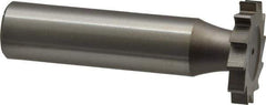Made in USA - 7/8" Diam x 9/64" Face Width, High Speed Steel, 14 Teeth, Shank Connection Woodruff Keyseat Cutter - Uncoated, 2-5/32" OAL x 1/2" Shank, Straight Teeth - Industrial Tool & Supply