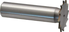 Made in USA - 1" Diam x 3/64" Face Width, High Speed Steel, 16 Teeth, Shank Connection Woodruff Keyseat Cutter - Uncoated, 2-3/16" OAL x 1/2" Shank, Straight Teeth - Industrial Tool & Supply