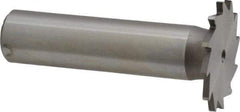 Made in USA - 1" Diam x 1/16" Face Width, High Speed Steel, 16 Teeth, Shank Connection Woodruff Keyseat Cutter - Uncoated, 2-3/16" OAL x 1/2" Shank, Straight Teeth - Industrial Tool & Supply