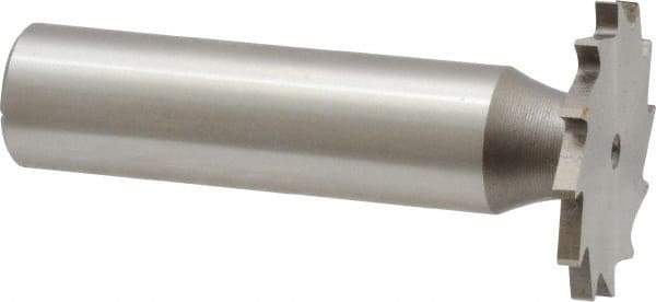 Made in USA - 1" Diam x 5/64" Face Width, High Speed Steel, 12 Teeth, Shank Connection Woodruff Keyseat Cutter - Uncoated, 2-3/16" OAL x 1/2" Shank, Straight Teeth - Industrial Tool & Supply