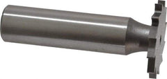 Made in USA - 1" Diam x 3/32" Face Width, High Speed Steel, 16 Teeth, Shank Connection Woodruff Keyseat Cutter - Uncoated, 2-3/16" OAL x 1/2" Shank, Straight Teeth - Industrial Tool & Supply
