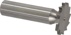 Made in USA - 1" Diam x 7/64" Face Width, High Speed Steel, 16 Teeth, Shank Connection Woodruff Keyseat Cutter - Uncoated, 2-3/16" OAL x 1/2" Shank, Straight Teeth - Industrial Tool & Supply