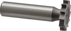 Made in USA - 1" Diam x 5/32" Face Width, High Speed Steel, 16 Teeth, Shank Connection Woodruff Keyseat Cutter - Uncoated, 2-3/16" OAL x 1/2" Shank, Straight Teeth - Industrial Tool & Supply