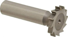 Made in USA - 1" Diam x 11/64" Face Width, High Speed Steel, 16 Teeth, Shank Connection Woodruff Keyseat Cutter - Uncoated, 2-3/16" OAL x 1/2" Shank, Straight Teeth - Industrial Tool & Supply