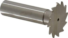Made in USA - 1-1/8" Diam x 3/64" Face Width, High Speed Steel, 16 Teeth, Shank Connection Woodruff Keyseat Cutter - Uncoated, 2-3/16" OAL x 1/2" Shank, Straight Teeth - Industrial Tool & Supply